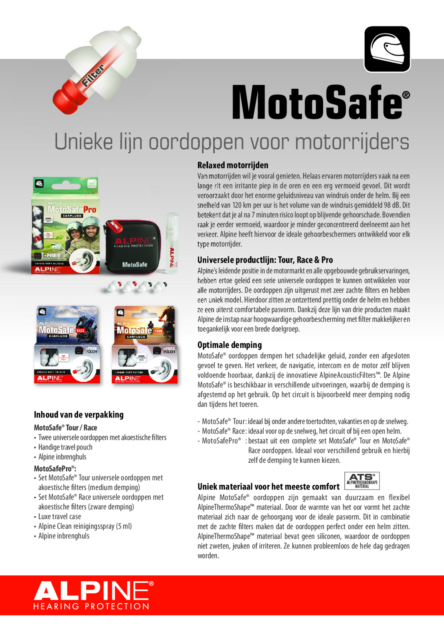MotoSafe Race Oordopjes afbeelding van document #1, productonderzoek